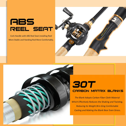 Telescopic Baitcasting Rod Reel Set Sougayilang 1.6-2.1m Fishing Bag Kit