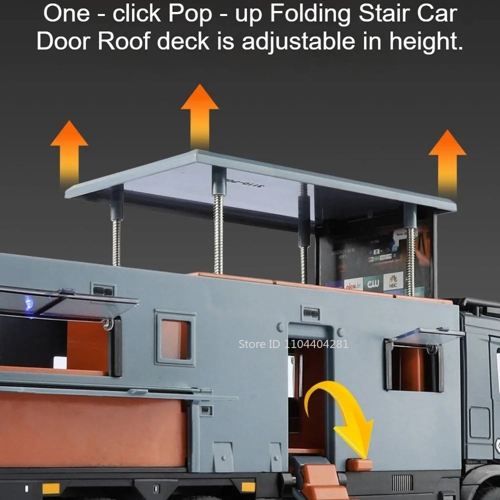 1:18 Folding Rearview Mirror Off-road RV Diecast Model with Sound & Light