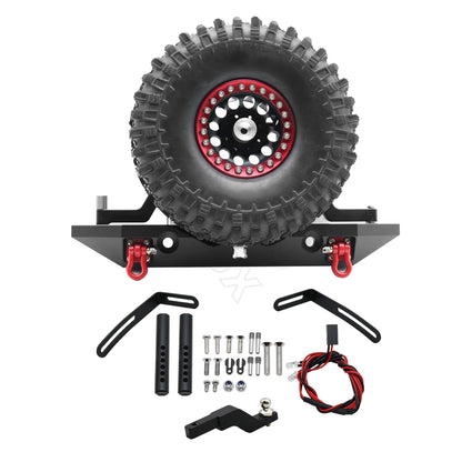 Spare Tire Metal Rear Bumper for Axial SCX10 Upgrade Holder Rack 1.9"