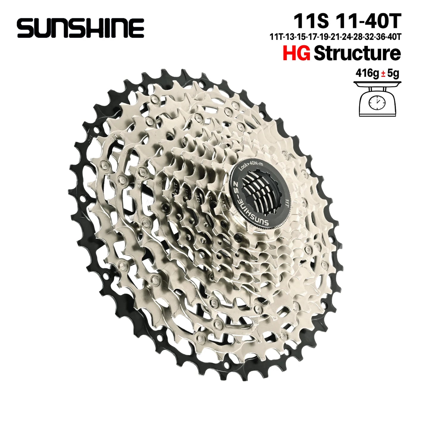 SUNSHINE Ultralight Carbon Steel Bicycle Cassette 9/10/11/12/13 Speed HG Sprocket MTB