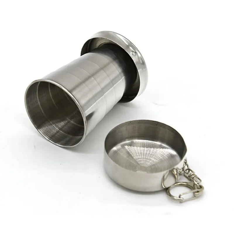 Stainless Steel Telescopic Camping Cup Folding Portable Drinkware Travel Mug