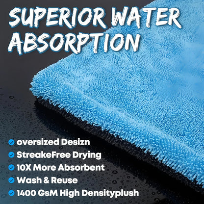 Large Microfibre Car Detailing Towel Soft Absorbent Cleaning Cloth Wash