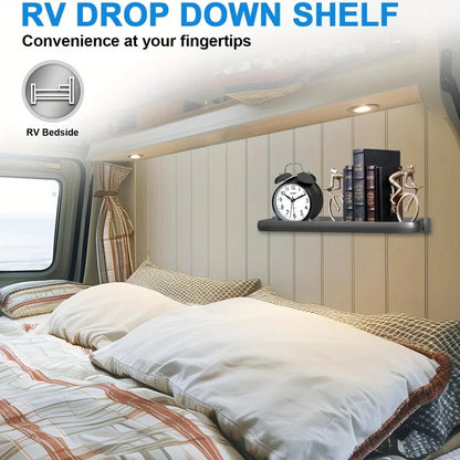 Aluminum Foldable Shelves RV Wall Storage Space Saving Camper Rack