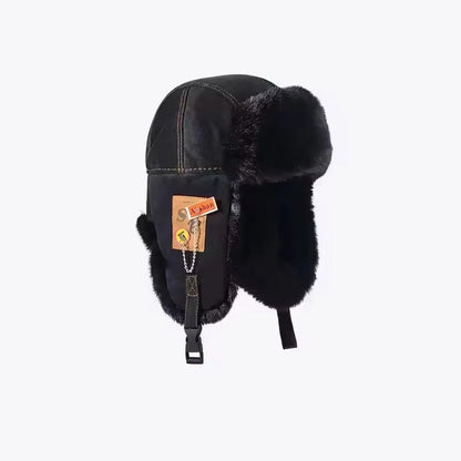 Ushanka Fur Hat Winter Cap Warm Earflap Trapper Ski Bomber Hats for Men Women