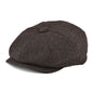 Wool Tweed Newsboy Cap Herringbone Vintage Men Gatsby Flat Hat