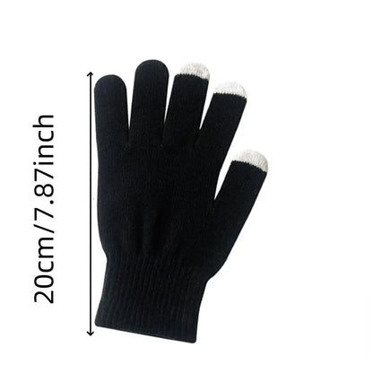 Men Women Beanie Winter Hat Scarf Gloves Thick Warm Knit Cap Set