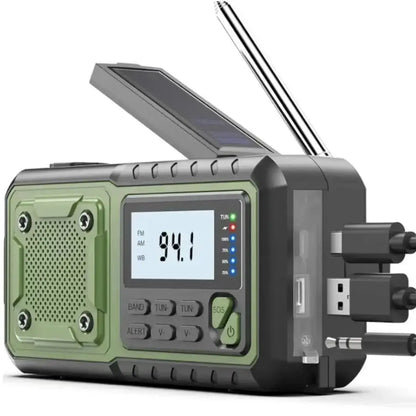 4000mAh Emergency Solar Power Bank Charger Hand Crank Radio LED Torch