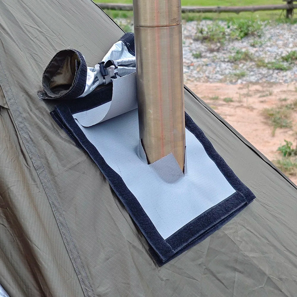 Hot Tent Stove Jack Fire Resistant Stove Pipe Vent Ring for Winter Camping