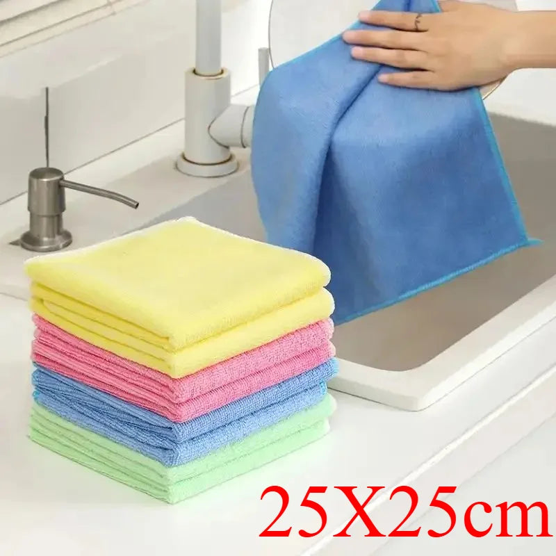 10/5/3pcs Microfiber Cleaning Cloths Kitchen Bathroom Dishwashing Towels