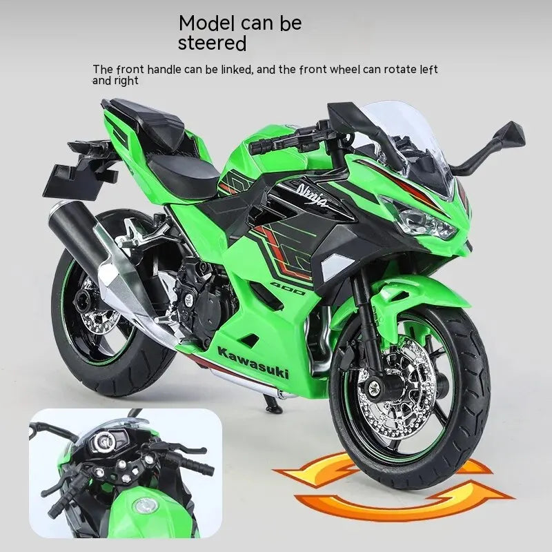 1:12 Kawasaki Motorcycle Die-cast Model - Sound & Light Effects - Authentic Details - Fun for Kids & Motorcycle Lovers-EXPROTAS