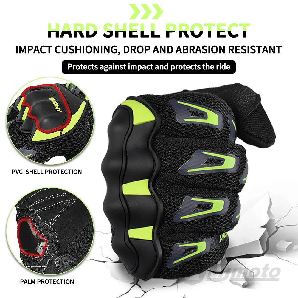Mesh Motorcycle Gloves Suomy Summer Touchscreen Breathable Moto Motocross