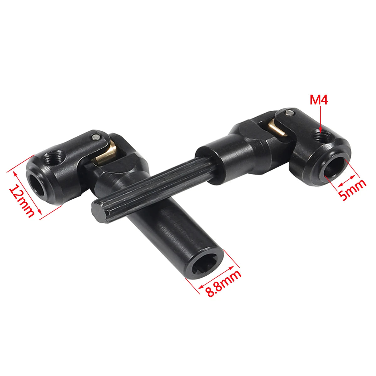 1Pcs Metal Internal Spline Drive Shaft Universal Joint 1/10 RC Crawler TRX4 SCX10