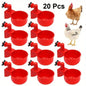 20Pcs Chicken Drinking Bowl Automatic Water Dispenser Poultry Feeder Drinker