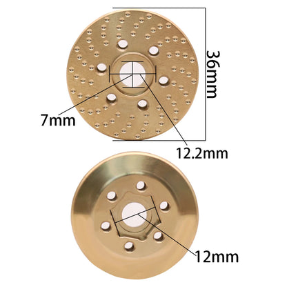 Brass Wheel Hex Hub Adapter for 1.9/2.2 Beadlock RC Crawler Axial SCX10 TRX4 TRX6 - EXPROTAS