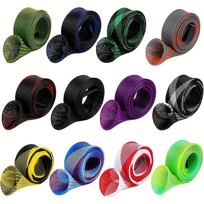 12Pcs Rod Sock Mesh Fishing Sleeve Covers Flat Pointed End Pole Protector