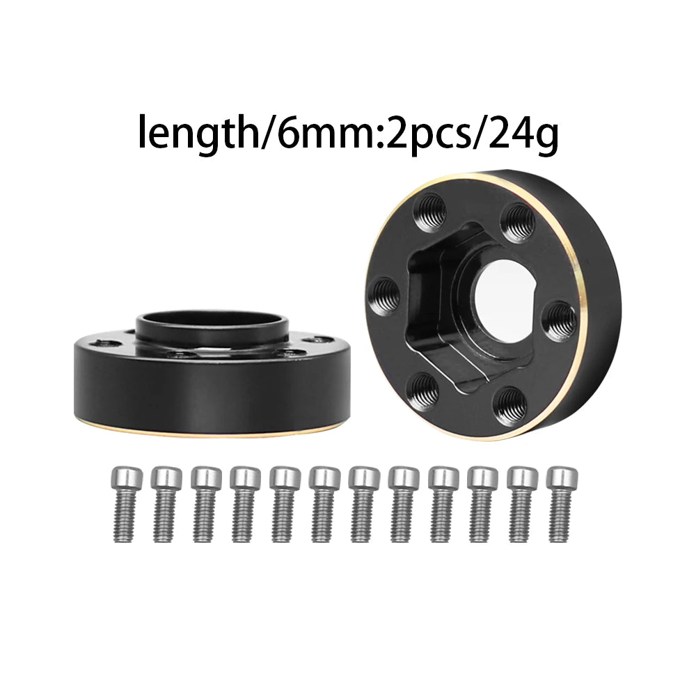 12mm Brass Wheel Weights | Hex Hub Adapter for 1/10 RC SCX10 TRX4 1.9" Rims