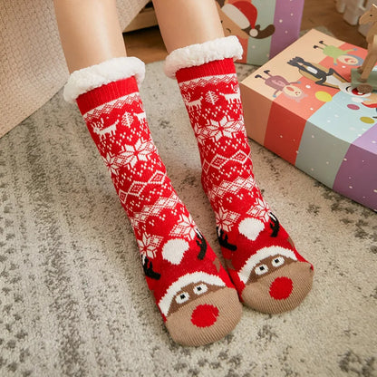 Winter Warm Fuzzy Fluffy Socks Non Slip Cozy Slipper Christmas Gift