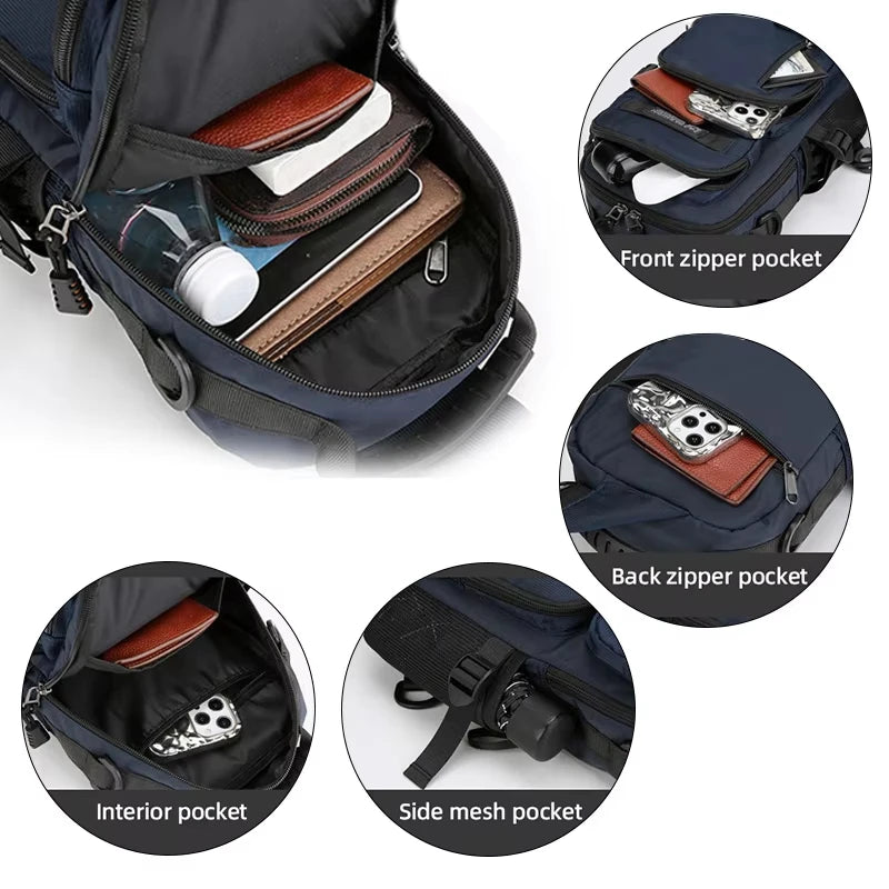 Men's Chest Bag Sling Backpack Outdoor Travel Crossbody Pack for Hiking