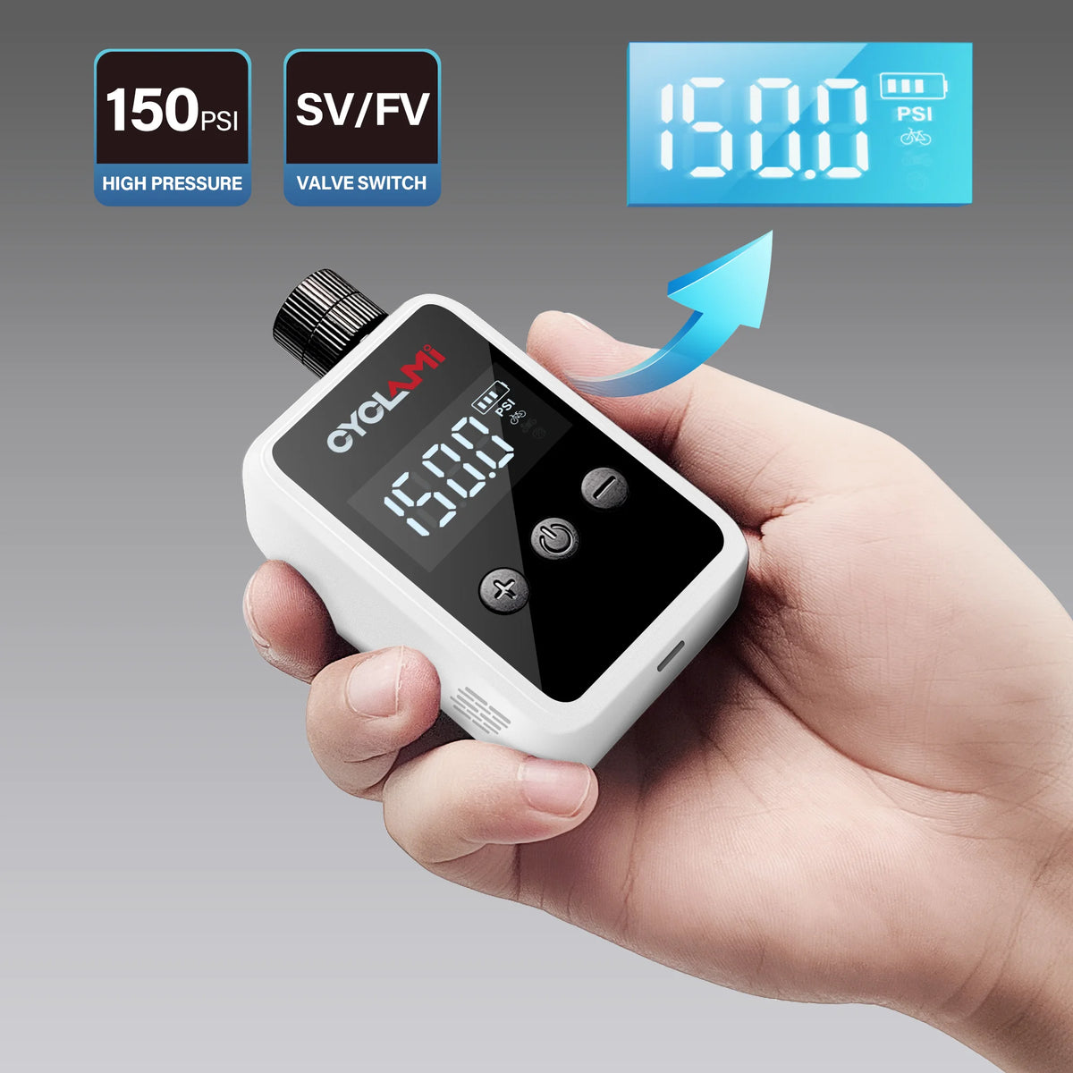 150PSI Electric Air Pump Mini Portable Rechargeable Bike Tyre Inflator