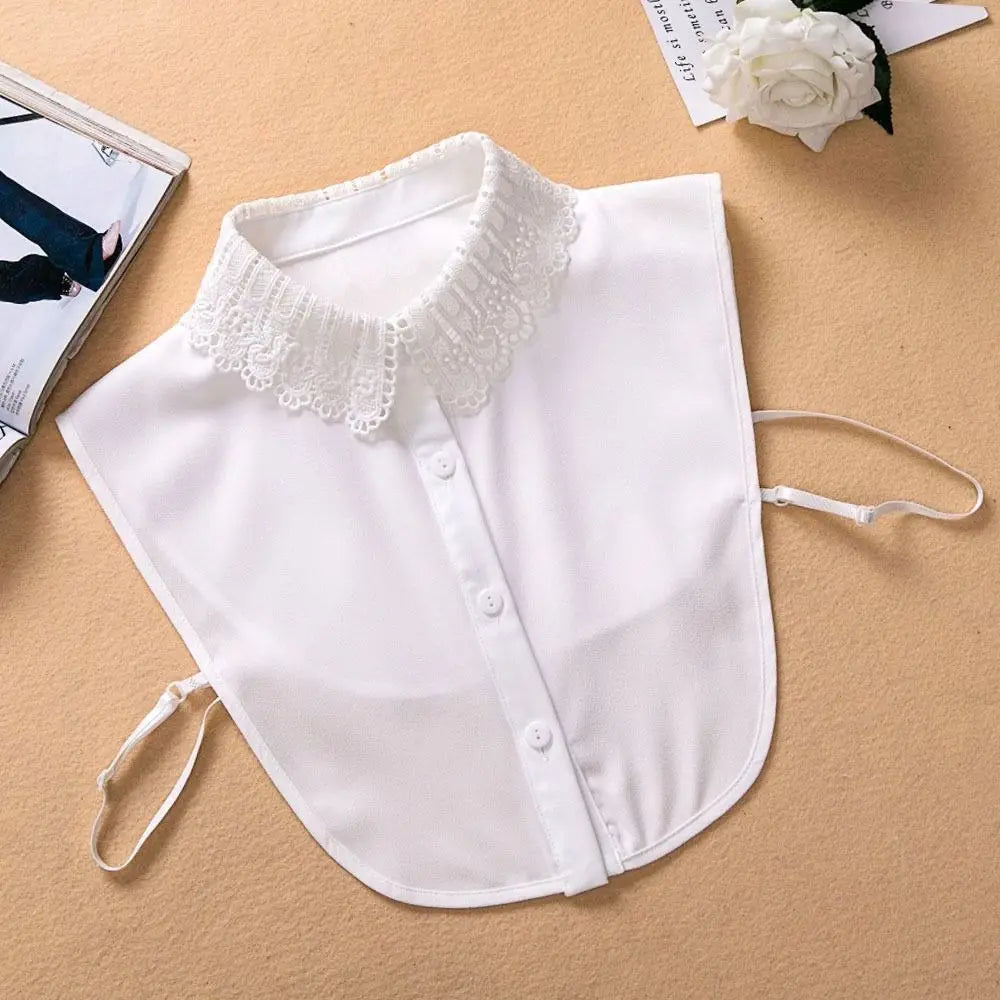 Shawl Wrap Lace Fake Collar Detachable Women Girls Lapel Half Shirt