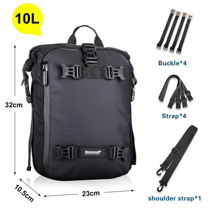 Rhinowalk Motorcycle Rear Seat Bag 10L Or 20L Or 30L Waterproof Saddle Side Bag Luggage Pack MultiFunction Shoulder Bag Backpack-EXPROTAS