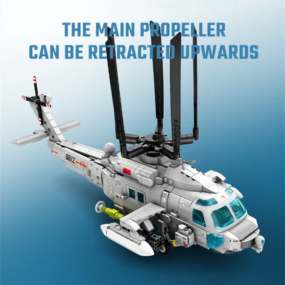 SEMBO Z-20 Navy Helicopter Building Blocks 862pcs Armed Aircraft Model Bricks Toy Gift