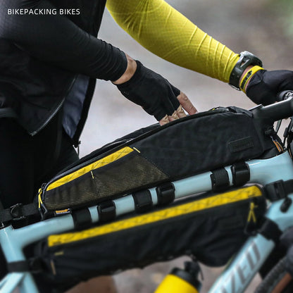 Rhinowalk BIke Extra Long  Top Tube Bag Large Water-Resistant Bikepacking For MTB&Road Bike With 18 Inch Or Larger Frame Length