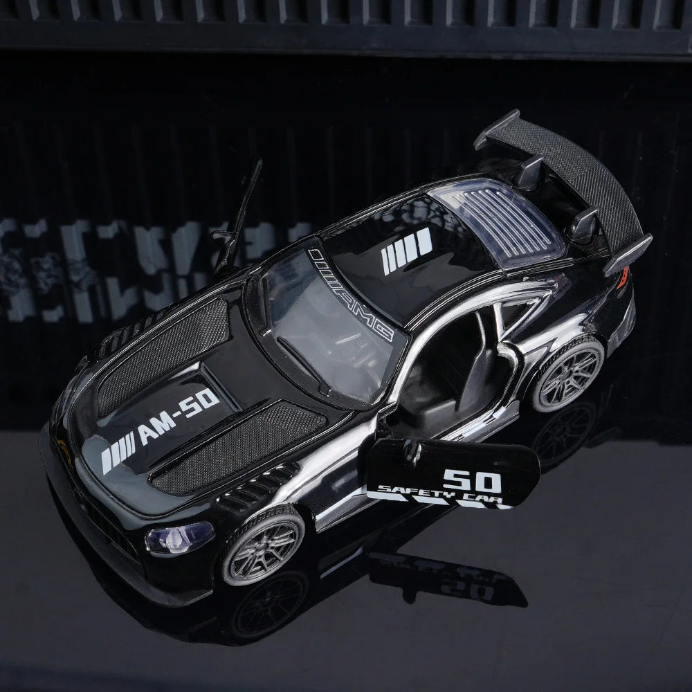Alloy Sports Car Black 10.6cm Diecast Model for Car Enthusiasts