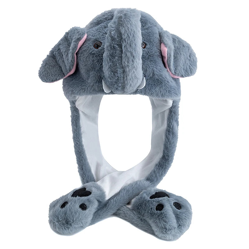 Funny Ear Hat Plush Rabbit Animal Cap for Party Teens Headwear