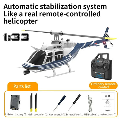New Re Era C138 1:33 Six Channel Single Paddle Aileron Free Helicopter Barometer Fixed Height 3d Rolling Toy Gift Rc Planes-EXPROTAS