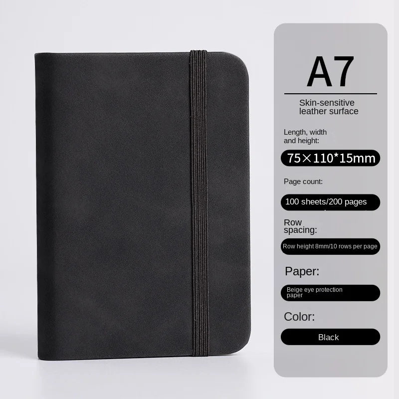 Mini A7 Small Notebook Portable Pocket Diary Leather Notepad Journal