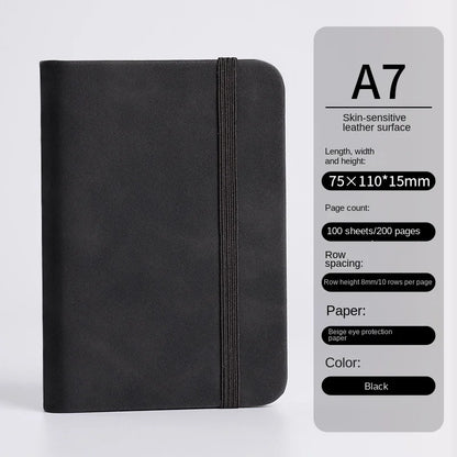 Mini A7 Small Notebook Portable Pocket Diary Leather Notepad Journal