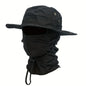 Wide Brim Boonie Hat with Balaclava Mask for Outdoor Fishing Hiking