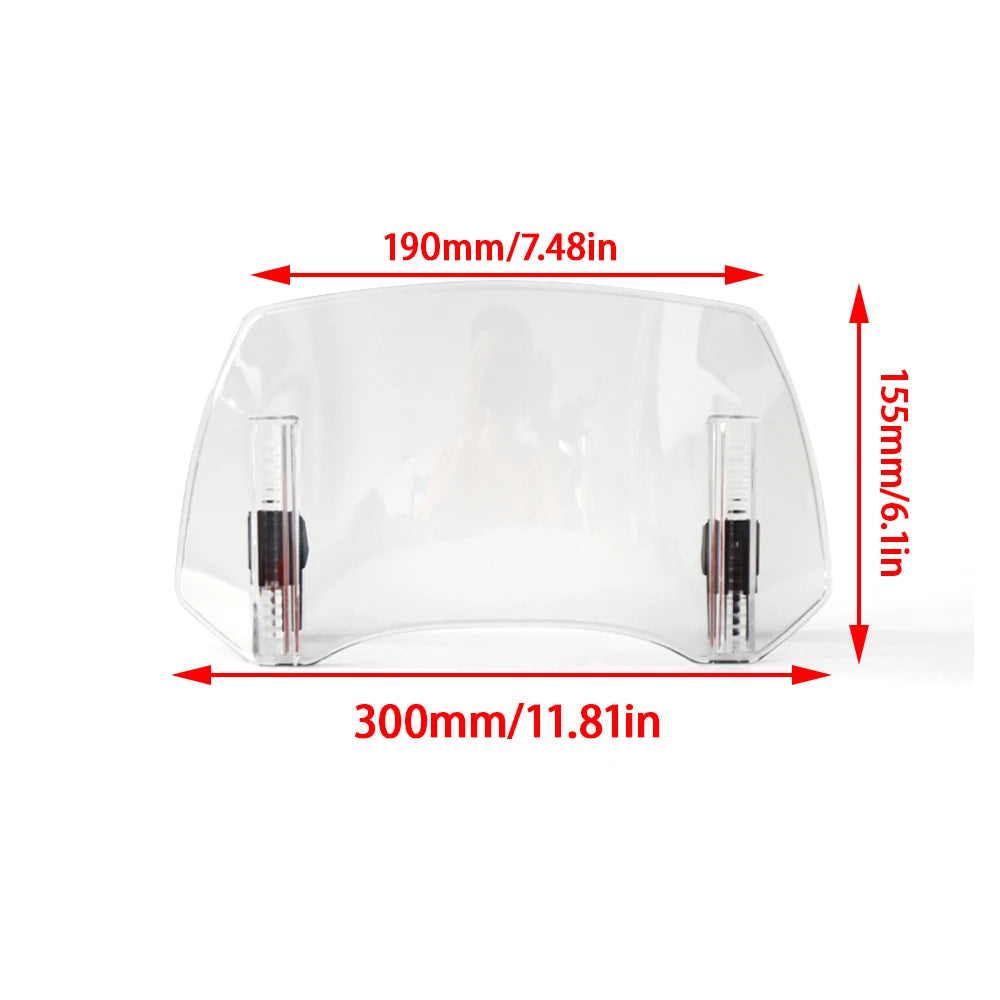Adjustable Windshield Extension Spoiler Clamp On Motorcycle Windscreen Deflector