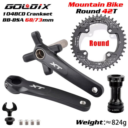 GOLDIX MTB Crankset 104BCD Narrow Wide Chainring 170/175mm for Shimano SRAM