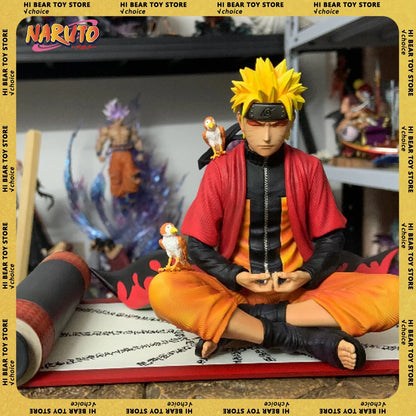 Naruto Uzumaki 16cm Anime Figure Sitting Meditation PVC Statue Collectible Toy