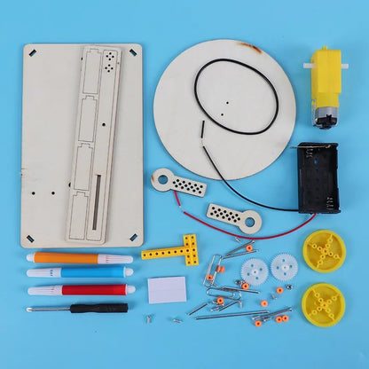 Kids Model Automatic Drawing Robot STEM Electric Plotter Science Kit
