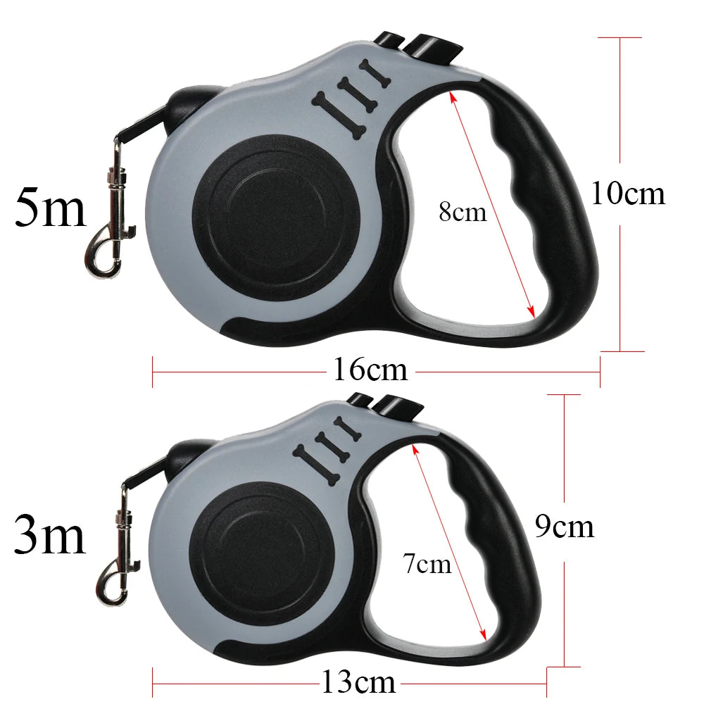 Retractable Dog Lead 3m 5m Nylon Leash for Small Medium Large Dogs Cats