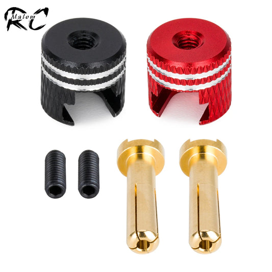 4mm 5mm Low Profile Bullet Plugs Solderless Metal Heatsink Connectors RC Car