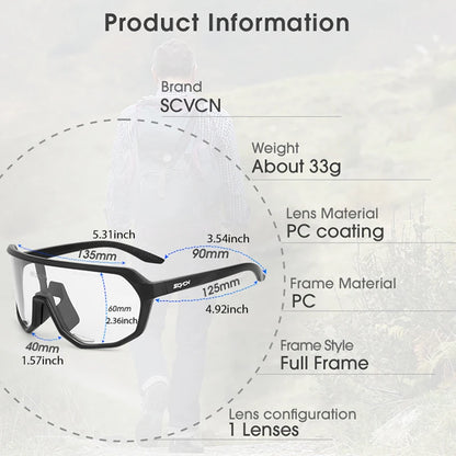 Mtb Cycling Sunglasses Photochromic Goggles UV400 Sports Bike Eyewear