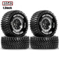 4Pcs Beadlock Wheels 1.3" Tires for RC Crawler 1/18 TRX4M SCX24 AX24