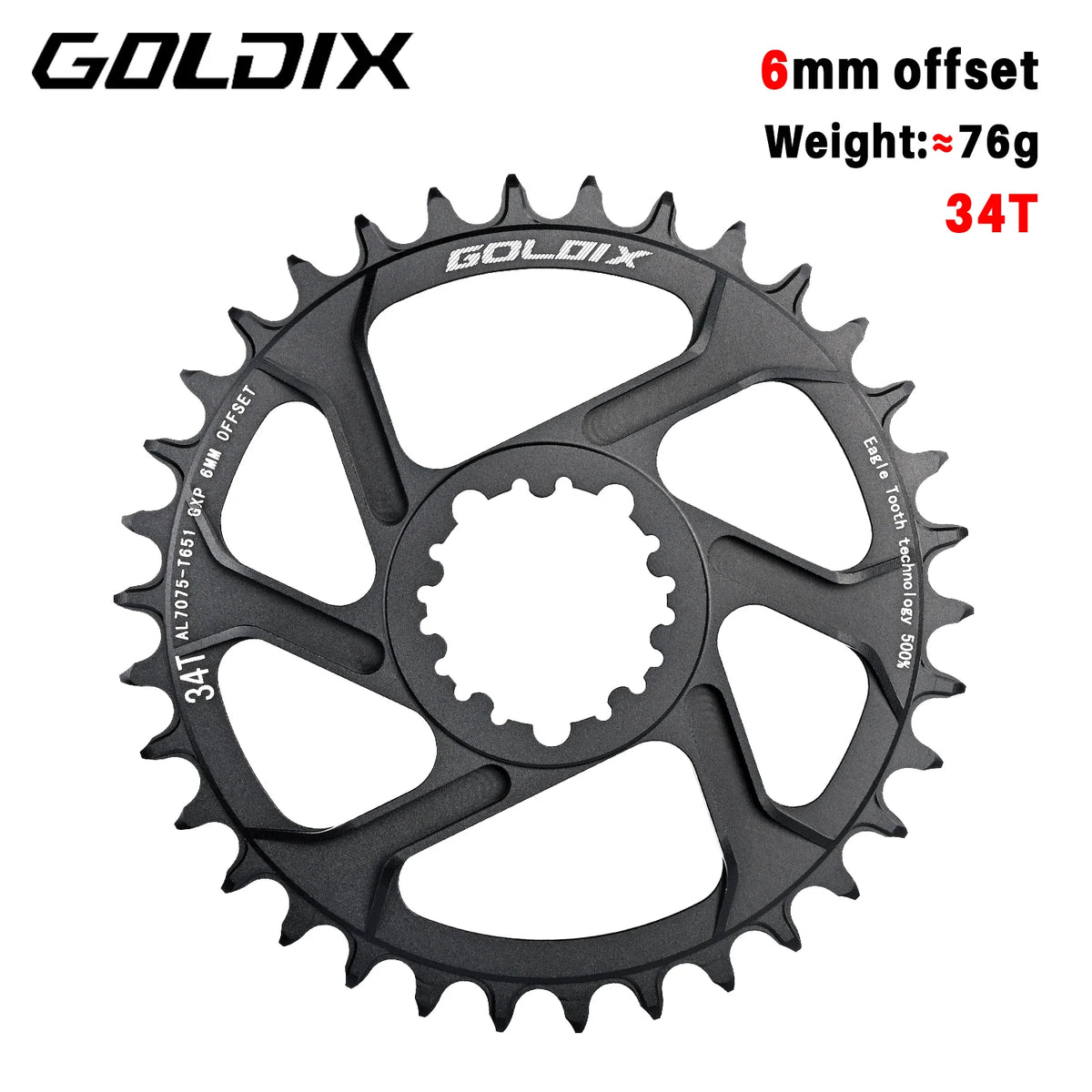 0/3/6mm Offset Goldix Chainring Narrow Wide Direct Mount for SRAM MTB