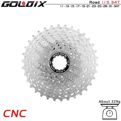 GOLDIX Road Bike Cassette | 11/12 Speed CNC 11–52T Flywheel for SHIMANO HG