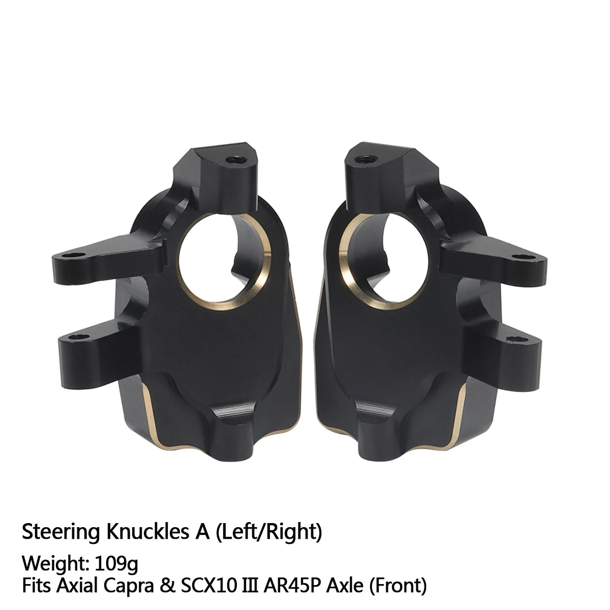 Black Brass Steering Knuckle Portal Cover Weights for Axial Capra SCX10 III