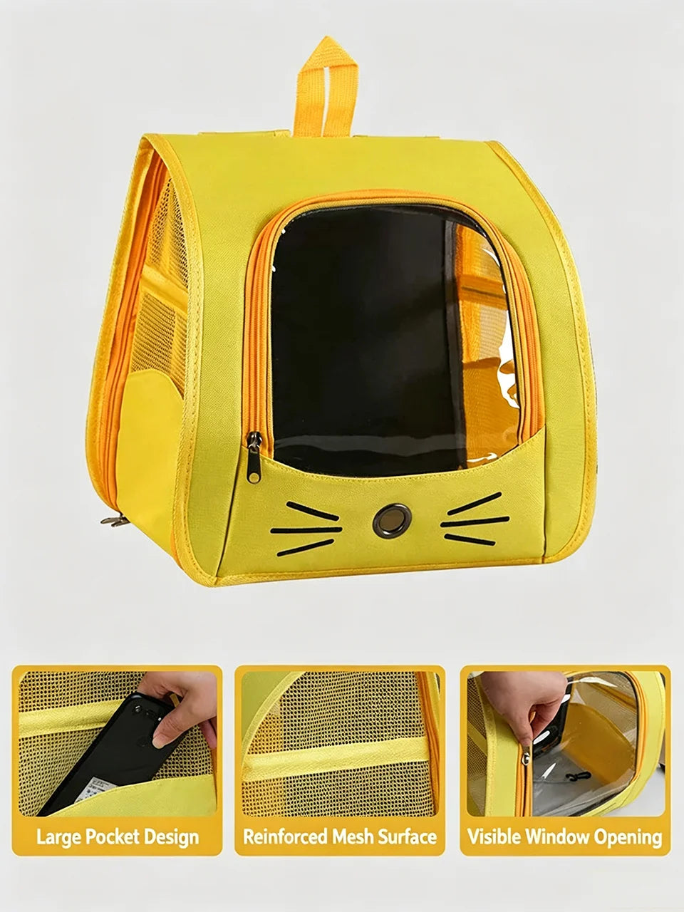 Breathable Travel Bag Carrier Backpack for Cats & Small Dogs Transparent