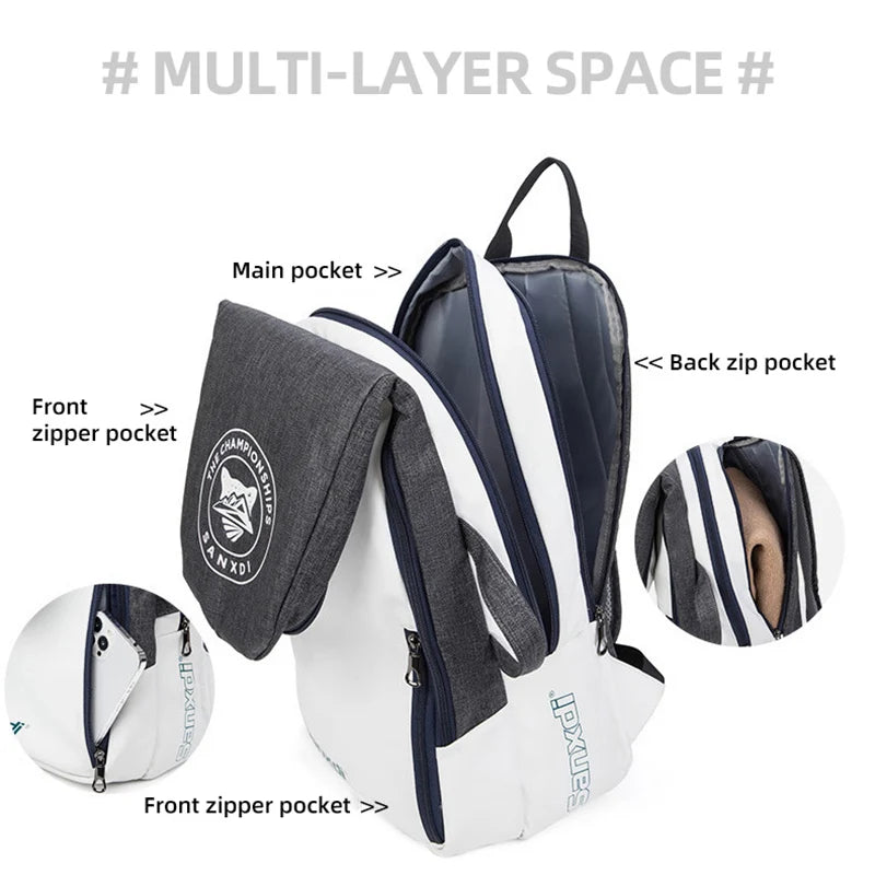 Foldable Tennis Paddle Backpack Squash Badminton Racket Bag Padel Racquetball Carrying Handbag Man Large Capacity Sports Bags-EXPROTAS