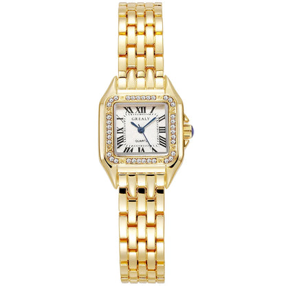 Women’s Gold Stainless Steel Watch Luxury Business Fashion Quartz Bracelet Wristwatch