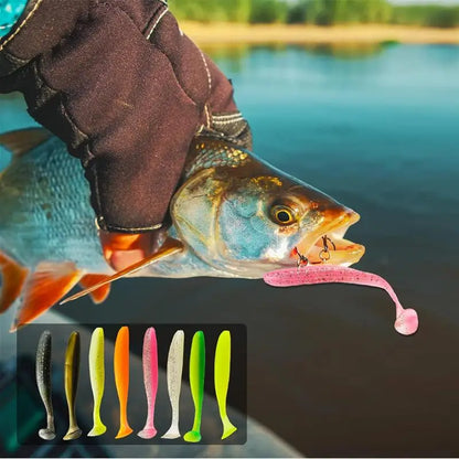 15PC Soft Fishing Lures with Jig Head Hook for Freshwater & Saltwater Bait