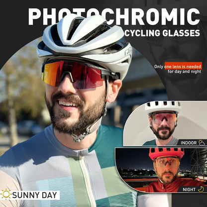 Photochromic Cycling Glasses UV400 Sports Sunglasses for Men Women MTB