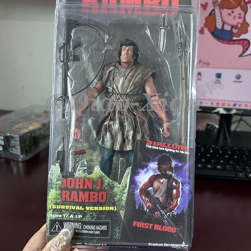 NECA First Blood John Rambo Action Figure Sylvester Stallone Film Model Toy